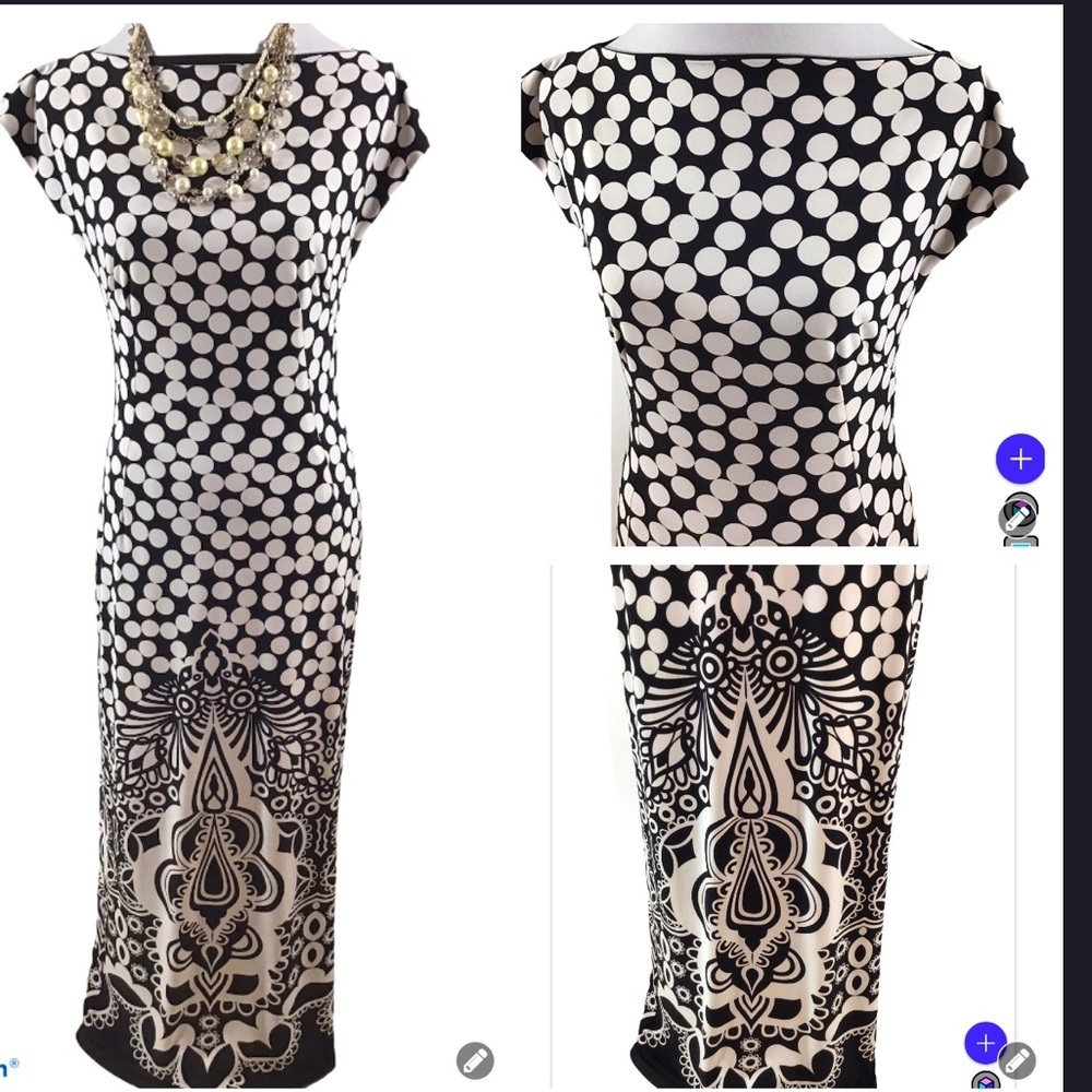 Melissa Masse b/w maxi dress